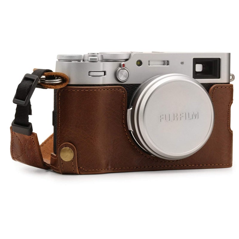 MegaGear MG1895 Ever Ready Genuine Leather Camera Half Case Compatible with Fujifilm X100V - Brown - Image 1